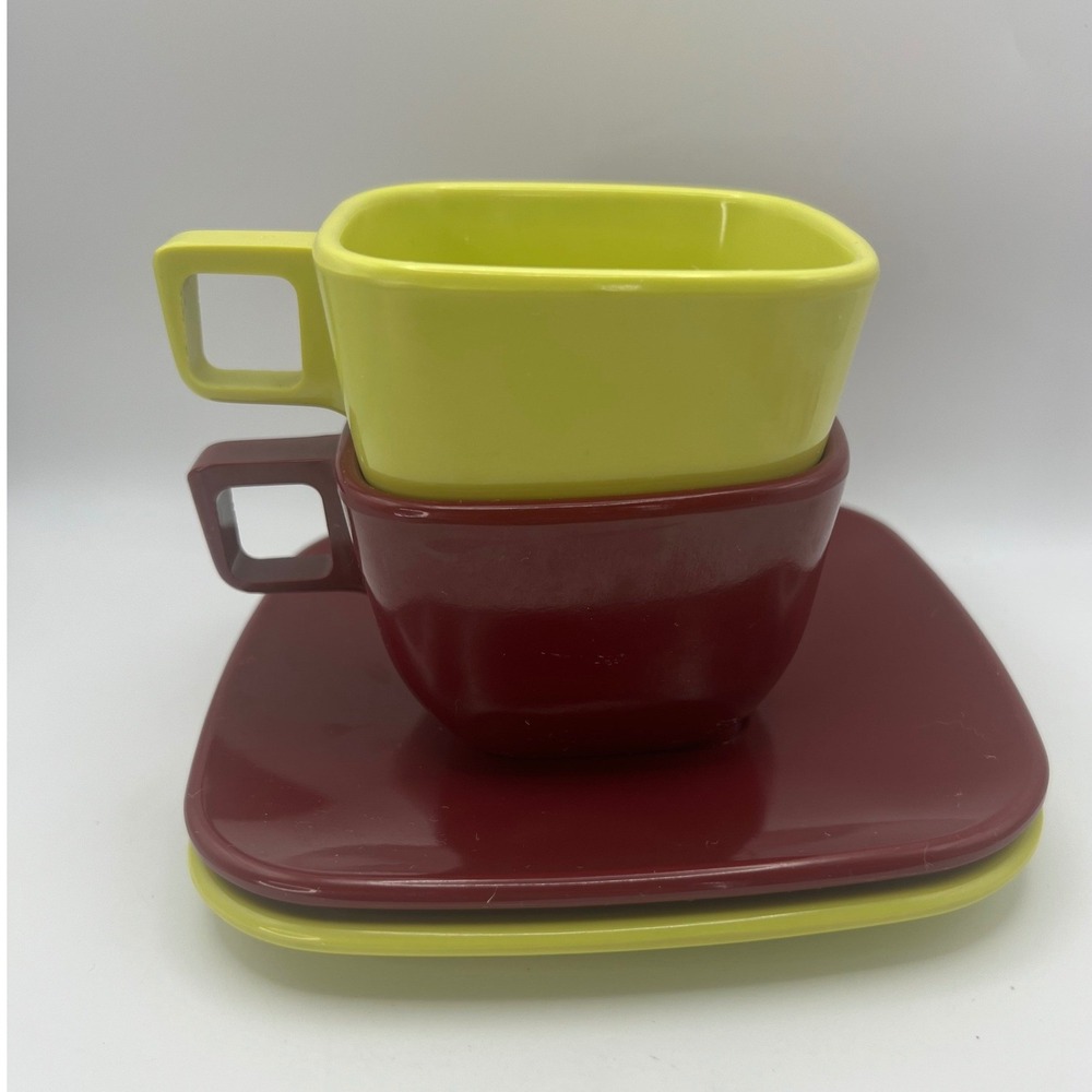 Brookpark Modern Design Cup and Saucer lot Style B-6 vtg kitschy mcm retro